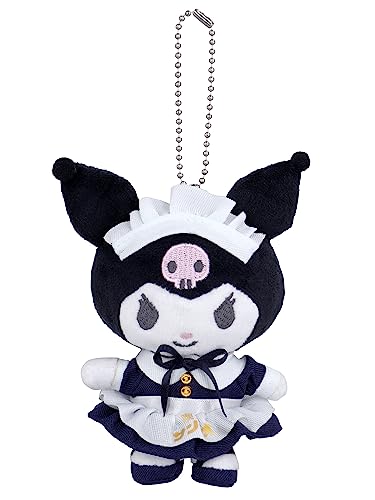 Roffatide Anime Kuromi Maid Keychain Plush Stuffed Key chain Cartoon Figure Key ring JK Bag Pendant for Girls and Boys - Kuromi