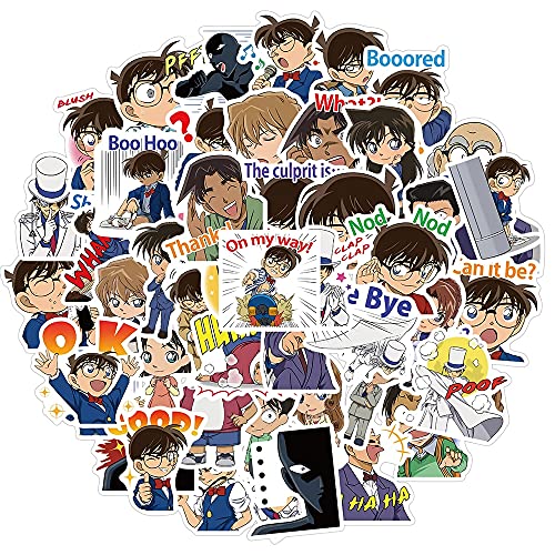 50 Pcs Detective Conan Anime Stickers Cartoon Graffiti Waterproof Laptop Skateboard Bicycle Luggage Phone Toy Sticker for Children