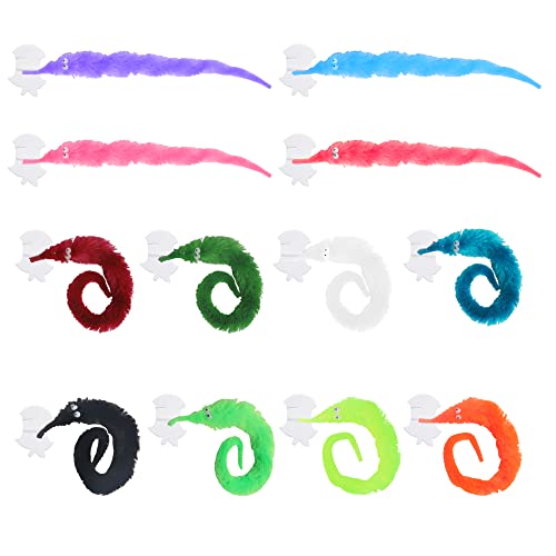 Pilikoll 12 Pcs Worm on a String Wiggly Worm Magic Twisty Worm Toys Colorful Fuzzy Worms for Kids And Cat