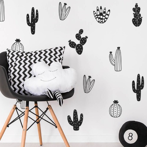 Cactus Wall Stickers - Black / 32pcs