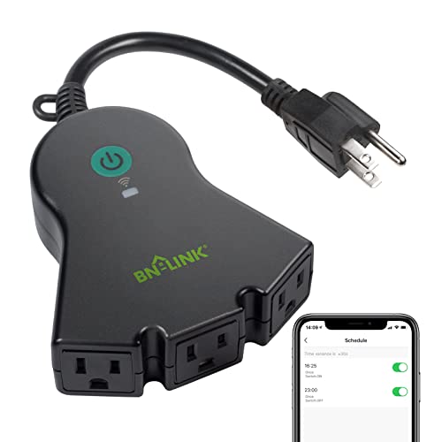 BN-LINK Smart WiFi Heavy Duty Outdoor Outlet, Timer and Countdown Function, No Hub Required for Outdoor Lights, Compatible with Alexa and Google Assistant (Outdoor) 2.4 GHz Network only - Central Control with 3 Sockets