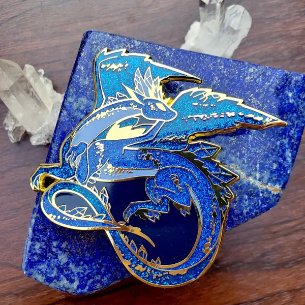 Lapis Lazuli Dragon Enamel Pin