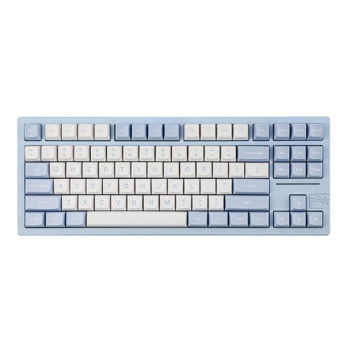 EPOMAKER x Feker Galaxy80 mekaniskt speltangentbord gasked, tillverkad av aluminiumlegering, Bluetooth/Trådlös/USB-C, med varm-swap, NKRO, för Win/Mac/Gamer (Blue, Marble White Switch) - BLÅ