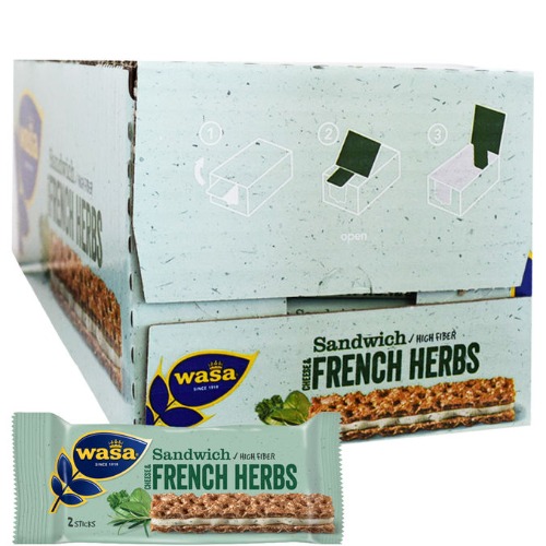 Sandwich Cheese & French Herbs 24-pack, 24 x 30 g från Wasa | Matsmart