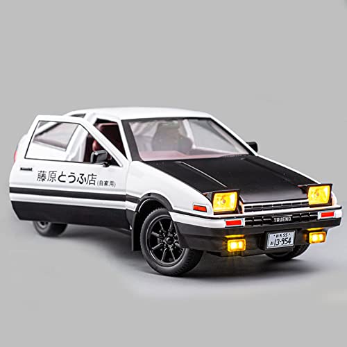 Mzexoma Initial D Toyota Trueno AE86 Alloy Diecast Car Model, Sports Car Toys for Kids and Adults,Pull Back Vehicles Toy Cars (Black-Type C) - (Black-type C )
