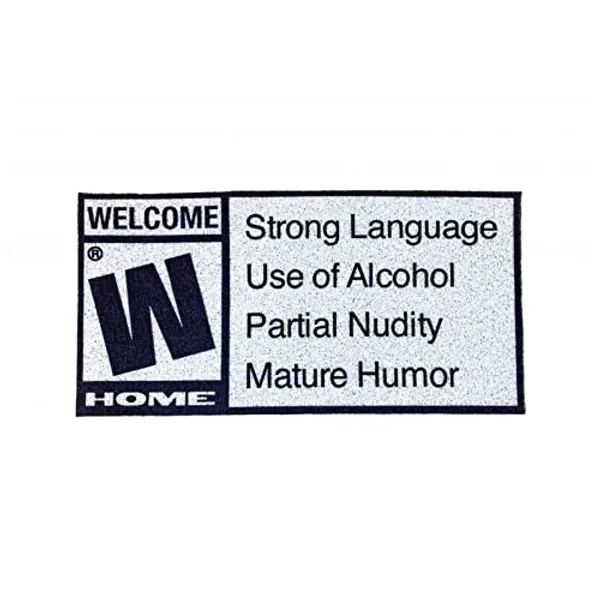 LUNNUN Funny Mature Rating Welcome Doormat, Welcome Mats Indoor and Outdoor Home Decoration Mat, Funny Doormat for Kitchen Bedroom Bathroom Use (Color : Welcome mat, Size : 23.6 * 15.7INCH)