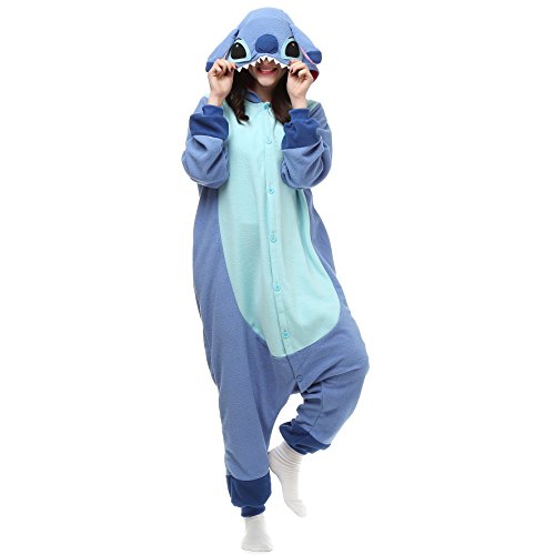 Wishliker Adult Onesie Animal Pajamas Halloween Cosplay Costumes Party Wear - Lty1-blue - X-Large