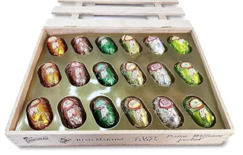 Andy Anand European Dark Chocolate with 6 Flavors, Packed in a Wooden Gift Box - 18 Count