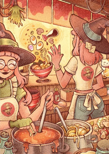 Magic Broth Ramen Shop | 22" x 31" (55.8cm x 78.7cm) / Square With 58 Colors Including 2 ABs and 5 Fairy Dust Diamonds / 70,784