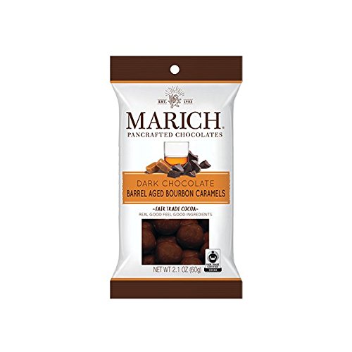 Marich Dark Chocolate Barrel Aged Bourbon Caramels - Dark Chocolate - 2.1 Ounce (Pack of 1)