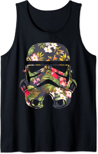 Star Wars Stormtrooper Floral Helmet Fill Portrait Tank Top