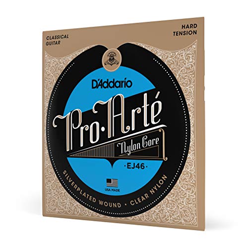 D'Addario Guitar Strings - Pro-Arte Classical Guitar Strings - EJ45 - Nylon Guitar Strings - Silver Plated Wound, Nylon Core - Normal Tension, 1-Pack - Normal Tension 3-Pack