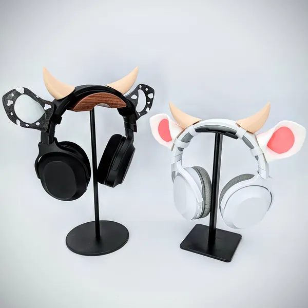 Cow Ears for Headphones, Calf Headset Attachment, Anime Twitch Gaming Streaming Props