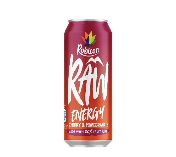 Rubicon RAW Energy Drink with 20% Fruit Juice 500ml (12 Pack)