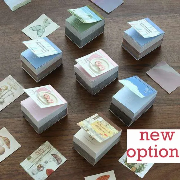 400 sheets mini paper booklet | assorted pattern flower sky nature  mushroom vellum paper ephemera collage Y02