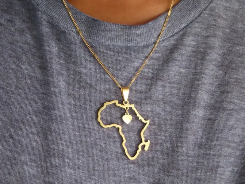 Africa Map Cut Out Heart Necklace  African Necklace  Country | Etsy Canada