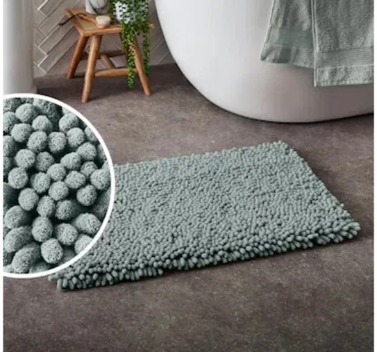 Sage Green Super Plush Bobble Bath Bath Mat