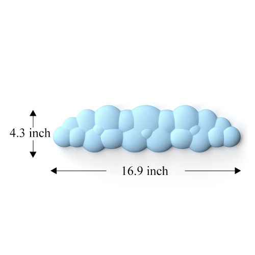 Cloud Keyboard Wrist Rest Memory Foam Wrist Support Cushion for Work and Gaming - blue long