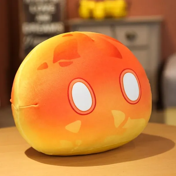 Genshin Slime Plushies (7 Variants, 3 Sizes) - Keychain (4? / 10cm) / Pyro Slime