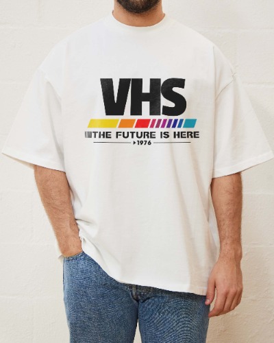 VHS - The Future is Now Oversized Tee | White / 2XL