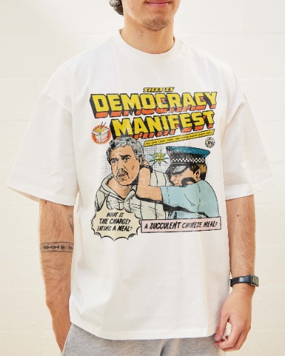This Is Democracy Manifest Oversized Tee | White / 2XL