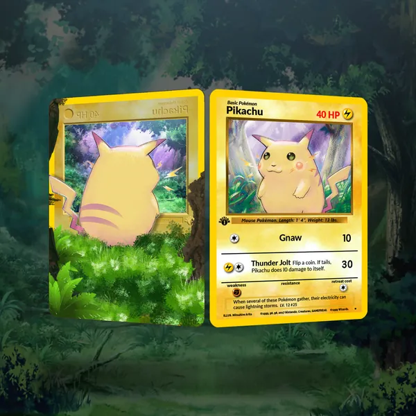 Double Sided Pikachu Card! Front & Back! Custom Made!