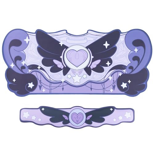 GeekShare Large Gaming Mouse Pad Wrist Support Set Non-Slip Rubber Back Desk Mat and Memory Foam Wrist Rest for Keyboard,Perfect for Gaming,or Home Office - Star Wings Dark Version - Purple