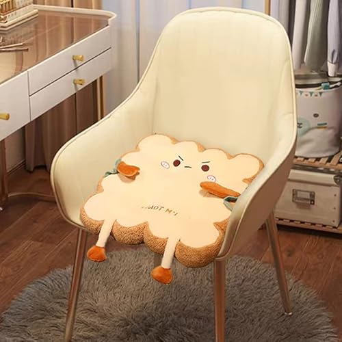 lumogeva Toast Bread Pillow Cushion with Aggrieved Expression, Kawaii Plush Toy Funny Food Plush Cushion for Office Dorm Bedroom Seat,Plush Cushion Gift for Birthday, Valentine, Christmas (Square) - Aggrieved - 1