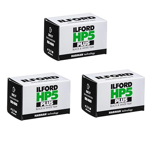 Ilford 1574577 HP5 Plus, Black and White Print Film, 35 mm, ISO 400, 36 Exposures (Pack of 3) - 3 pack
