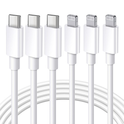 [Apple MFi Certified] USB C to Lightning Cable 3Pack 10FT iPhone Fast Charger Cable Type C Charging Cord Compatible with iPhone 14 13 13 Pro Max 12 12 Pro Max 11 XS XR X 8 iPad,White