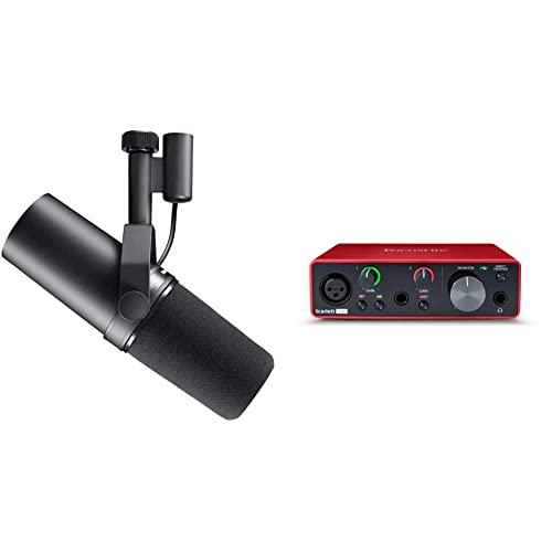 Shure SM7B Vocal Dynamic Microphone for Broadcast, Podcast & Recording, XLR Studio Mic - Black & Focusrite Scarlett Solo 3rd Gen USB Audio Interface, for the Guitarist, Vocalist