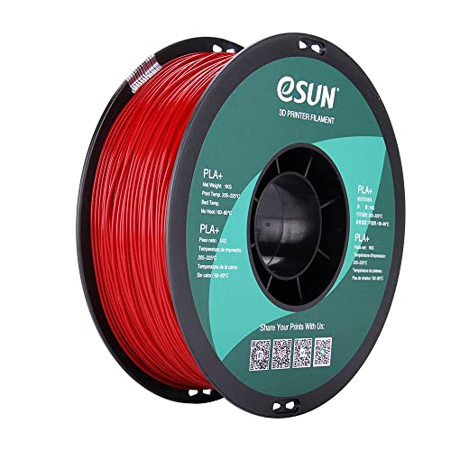 eSUN PLA PRO (PLA+) 3D Printer Filament, Dimensional Accuracy +/- 0.03 mm, 1kg Spool, 1.75mm, Fire Engine Red, (Pantone 199C) - Fire Engine Red