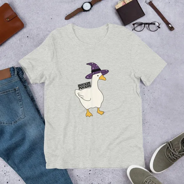 Honkus Ponkus Goose Witch Graphic Tee, Cute T-Shirt, Groovy Tee, Unisex T-Shirt, Y2K, 70's, Funny Tee, Women's Tee, Halloween Tee, Spooky