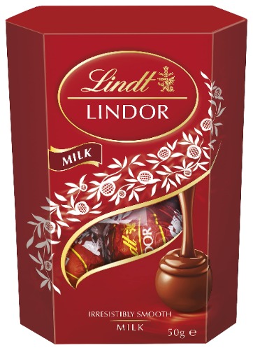 LINDT & SPRUNGLI Lindor Milk Chocolate Truffles Cornet- 4 Balls, Perfect for Sharing in a Moment of Bliss- Milk Chocolate Balls with a Smooth Melting Lindor Filling, 50 g