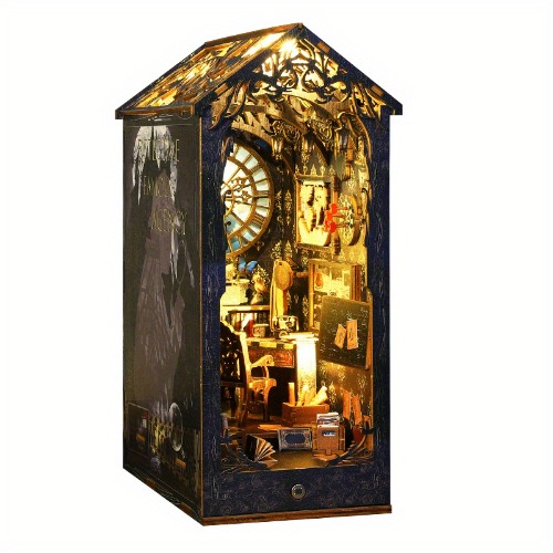 Ensemble d'étagères, mini modèle de construction de maison de jouets à faire soi-même, décoration d'insertion de chambre à coucher avec meubles, artisanat en bois, puzzle stéréo, cadeau d'anniversaire de Noël, Halloween, cadeaux de Thanksgiving