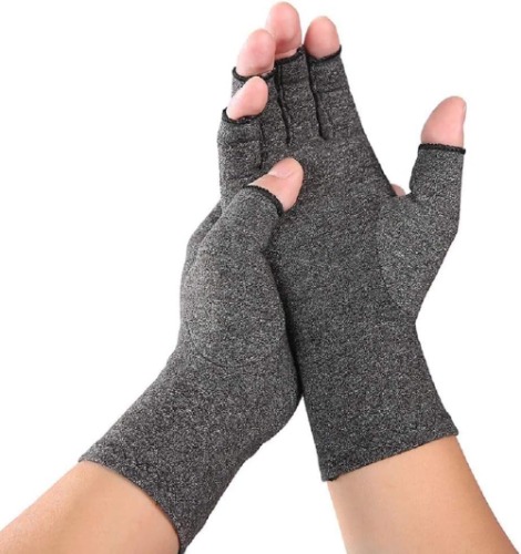 VITTO Warmth and Compression Gloves - Help Increase Circulation, Reducing Discomfort/Pain 1x Pair - Grey - Small - Grey