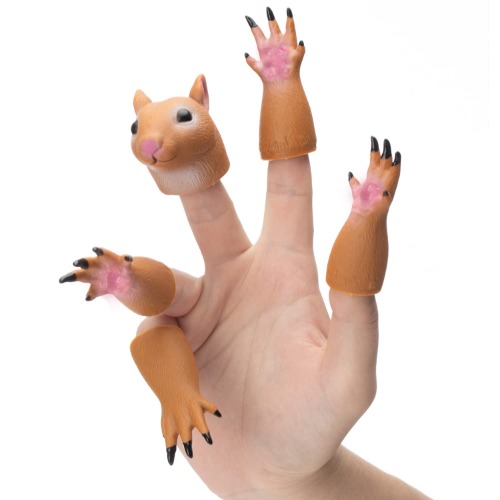 Animal Squirrel Finger Toys Hand Puppet Novelty Animal Tiny Handy Doll Props Plaything Kids Birthday Party Cosplay Performance Latex Soft Odourless