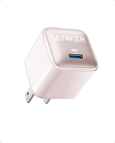 USB C Charger Block 20W, Anker 511 Charger (Nano Pro), PIQ 3.0 Compact Fast Charger for iPhone 15/15 Plus/15 Pro/15 Pro Max, 14/13/12 Series, Galaxy, Pixel 4/3, iPad (Cable Not Included) - Powder Pink