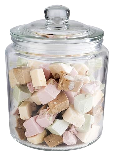 Pot de stockage APS "Classic" - Pot de stockage en verre de haute qualité d'une capacité de 0,9 litre - vos produits restent frais grâce au couvercle en verre avec joint, pot de stockage - 0,9 litre