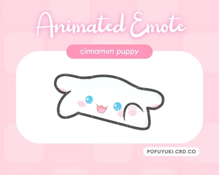 Animated Cute Cinnamon Bongo and Tap Emotes | Kawaii White Happy Puppy | Twitch Discord Chat Emotes / Twitch Alerts Gif 