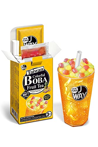 Boba Kit 3 Servings C+T (Passionfruit Pineapple Green Tea Boba) - Pineapple Green Tea with Fruity Boba