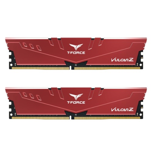 TEAMGROUP T-Force Vulcan Z DDR4 32GB Kit (2x16GB) 3200MHz (PC4-25600) CL16 Desktop Memory Module Ram (Red) - TLZRD432G3200HC16FDC01