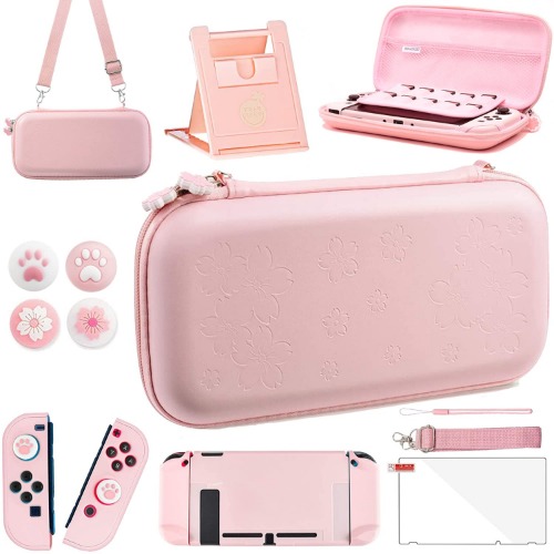OLDZHU Pink Travel Carrying Case Accessories Kit