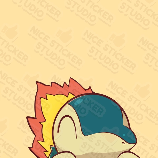 Cyndaquil Pokemon Peeker Sticker Decal