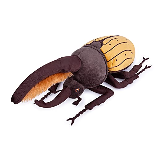 ZHONGXIN MADE Simulation Insect Stuffed Plush Toy - 10" Realistic Isopod Coleoptera Atlas Animal Insect Beetle, Soft Crustaceans Animals Model, Unique Beetle Plushie Toys Model Dolls Gifts for Kids - Great Halberd Beetle