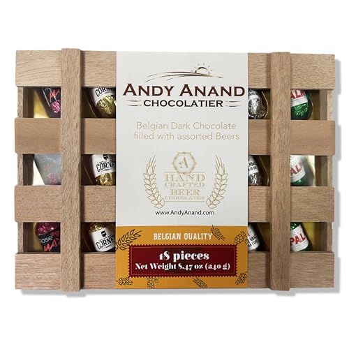 Andy Anand European Beer Flavored Dark Chocolate, Assortment Of Premium Selection, 18 Count