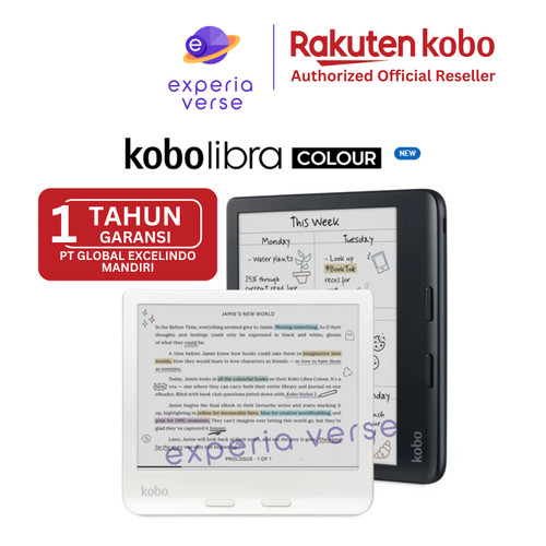 Kobo Libra Colour ereader 7 inch e-ink Colour E Ink Kaleido 3 Display - Black di Experia Verse | Tokopedia