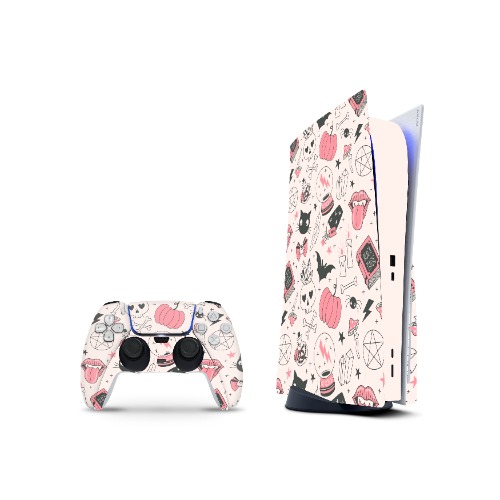 PS5 Skin - Magic Pinky - Full Wrap Vinyl Sticker | Standard W/Disk / Full Set+Glitter