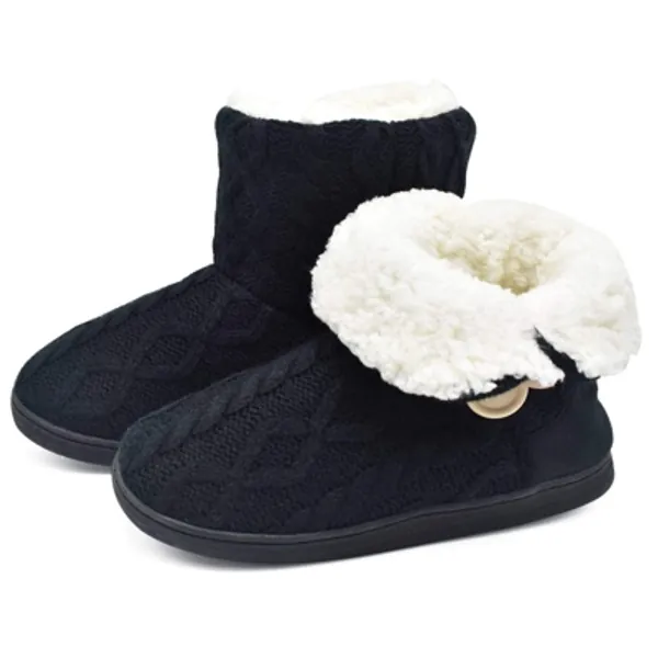 ONCAI Women's Slippers Comfort Knit Boots Winter Warm Outdoor Indoor Shoes