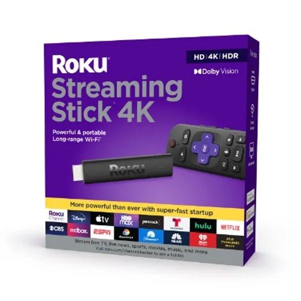 Roku Streaming Stick 4K 2021 | Streaming Device 4K/HDR/Dolby Vision with Roku Voice Remote and TV Controls